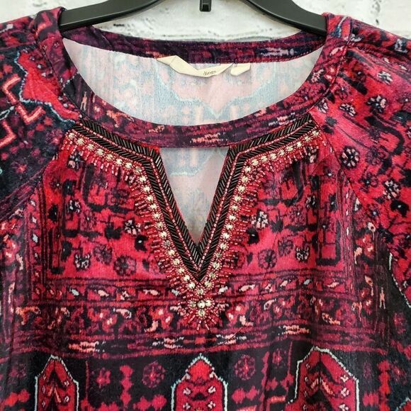 Soft Surroundings Ottoman Velvet Long Sleeve Shirt Womens Size Small - Picture 3 of 8